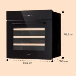 Vinsider 30 Built-In Uno Einbau-Weinkühlschrank 30 Flaschen 77 Ltr Edelstahl -Klarstein 10041357 yy 0008 dimensions