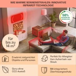 Wonderwall Air Art Smart Infrarotheizung 60x120 Cm 700W Wandinstallation App-Steuerung Abstrakt -Klarstein 10041363 de 0004 usp