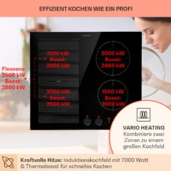 Magnichef 4 Flex Einbaukochfeld Induktion 4 Zonen / Flexzone 7000W Glaskeramik -Klarstein 10041381 de 0003 usp