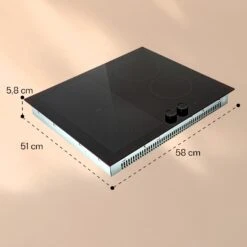 Magnichef 4 Flex Einbaukochfeld Induktion 4 Zonen / Flexzone 7000W Glaskeramik -Klarstein 10041381 yy 0011 dimensions