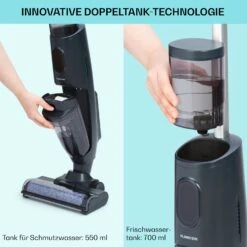 Caswell Plus Nass-/Trockensauger Kabellos Akkubetrieben LED-Display -Klarstein 10041383 de 0007 usp