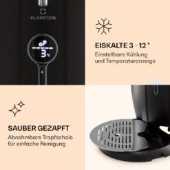 Passau Bierzapfanlage 6 L Universalfässer Druckluftpumpe 3 - 12 °C 65 W -Klarstein 10041520 de 0004 logo