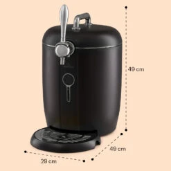 Passau Bierzapfanlage 6 L Universalfässer Druckluftpumpe 3 - 12 °C 65 W -Klarstein 10041520 yy 0008 dimensions