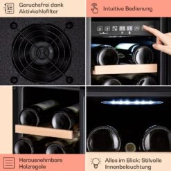 Vinovilla 17 Built-in Duo Vilhelmine Edition Weinkühlschrank 17 Fl. -Klarstein 10041821 de 0005 usp