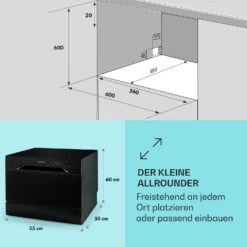 Havasia UV 8 Geschirrspüler UV-Licht Freistehend / Einbau 1620W -Klarstein 10041829 de 0005 usp
