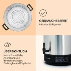 Abbey 25 Einkochautomat Getränkespender 25L 100°C 180min Edelstahl 13 Abbey 25 Einkochautomat Getränkespender 25L 100°C 180min Edelstahl -Klarstein 10041838 de 0006 logo