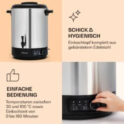 Abbey 40 Einkochautomat Getränkespender 40L 100°C 180min Edelstahl -Klarstein 10041839 de 0004 logo