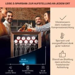 Beersafe XL Kühlschrank 60 Liter 2 Böden Doppelt Isolierte Panoramaglastür Edelstahl -Klarstein 10041891 de 0003 usp