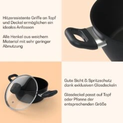 Noto Endurance Kochtopf-Set 4 Töpfe Geschmiedetes Aluminium Induktion PTFE-Antihaftbeschichtung 15 Noto Endurance Kochtopf-Set 4 Töpfe Geschmiedetes Aluminium Induktion PTFE-Antihaftbeschichtung -Klarstein 10045009 de 0007 usp
