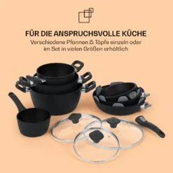 Noto Endurance Kochtopf-Set 4 Töpfe Geschmiedetes Aluminium Induktion PTFE-Antihaftbeschichtung 16 Noto Endurance Kochtopf-Set 4 Töpfe Geschmiedetes Aluminium Induktion PTFE-Antihaftbeschichtung -Klarstein 10045009 de 0008 usp