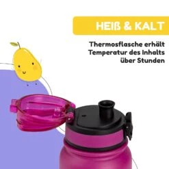 Wakaba Thermosflasche 550 Ml Edelstahl Tritan BPA-frei -Klarstein 10045264 de 0005 usp