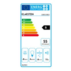 Zelda 90cm Dunstabzugshaube Umluftset 620 M³/h Aktivkohlefilter -Klarstein 60002279 energy label