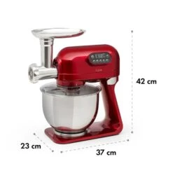 Curve Plus Küchenmaschinen-Set | 5l | 4-in-1 Fleischwolf | Rot -Klarstein 60002329 yy 0012 logo Klarstein Curve Plus Kuechenmaschinen Set rot