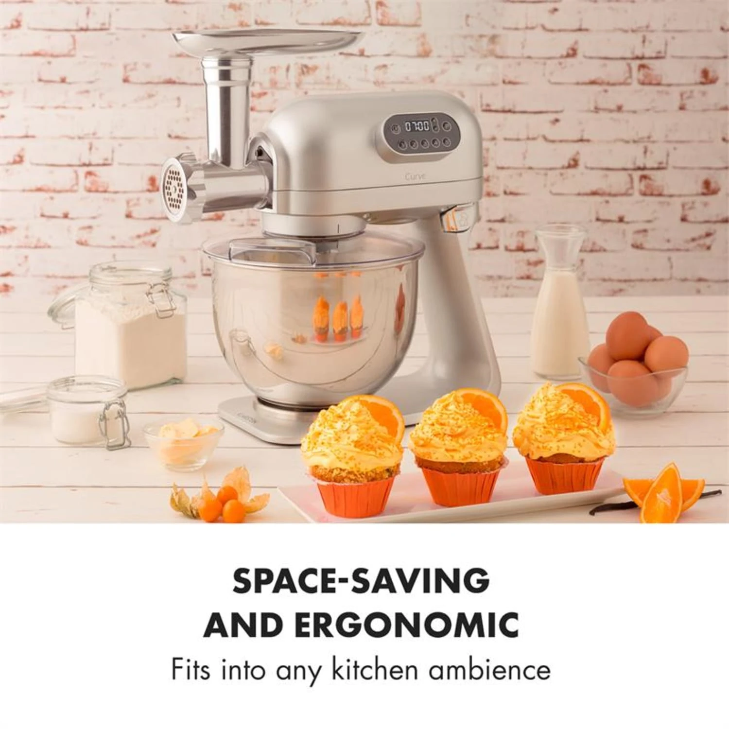 Curve Plus Küchenmaschinen-Set | 5l | 4-in-1 Fleischwolf | Silber 2 Curve Plus Küchenmaschinen-Set | 5l | 4-in-1 Fleischwolf | Silber – Bild 2