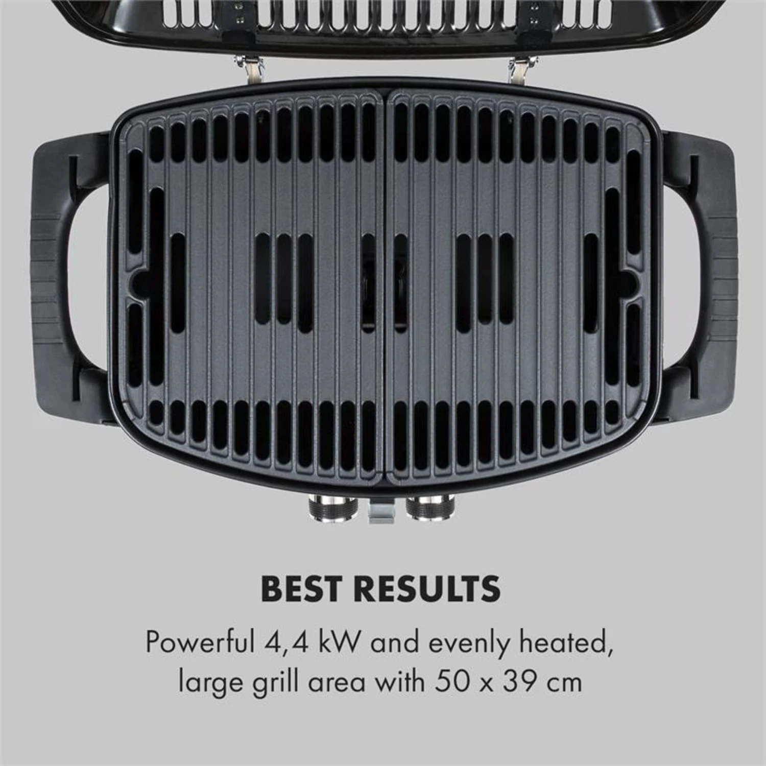 Parforce Duo Gasgrill 2 Brenner 4,4kW 15000BTU Gasschlauch Schwarz – Bild 3