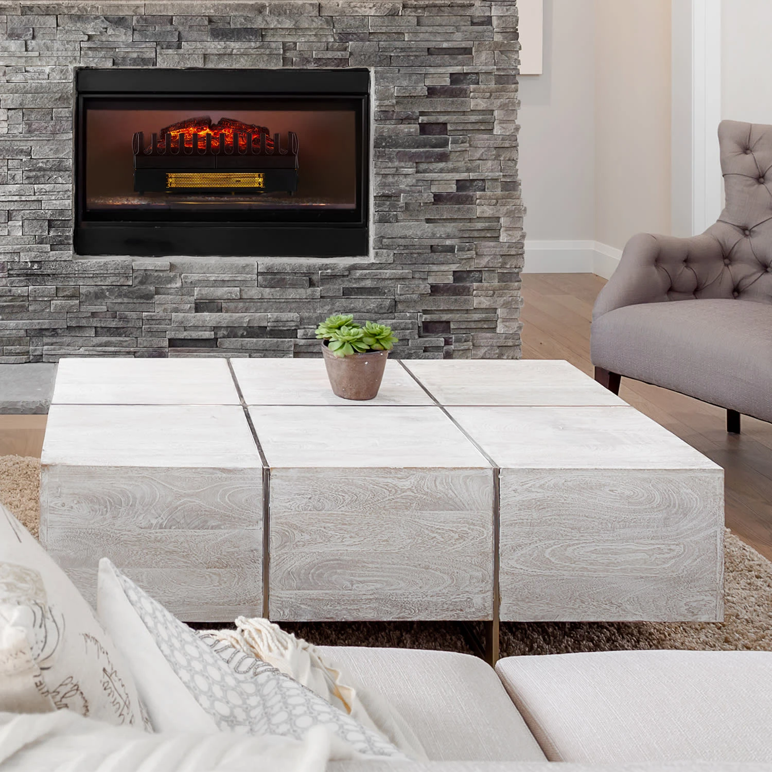 Studio Frame Kamingehäuse-Set Dekokamin + Kamini FX Kamineinsatz | Klassisches Design | MDF | Wandverschraubung | 100 X 88 X 30 Cm | Kamin-Einsatz: 1000/2000W | Täuschend Echte Feuerillusion Mit 2W LED 6 Studio Frame Kamingehäuse-Set Dekokamin + Kamini FX Kamineinsatz | Klassisches Design | MDF | Wandverschraubung | 100 X 88 X 30 Cm | Kamin-Einsatz: 1000/2000W | Täuschend Echte Feuerillusion Mit 2W LED – Bild 6