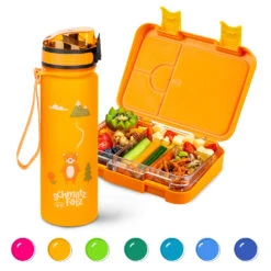 Schmatzfatz Frühstücksset Lunchbox & Trinkflasche Tritan Dicht BPA-frei