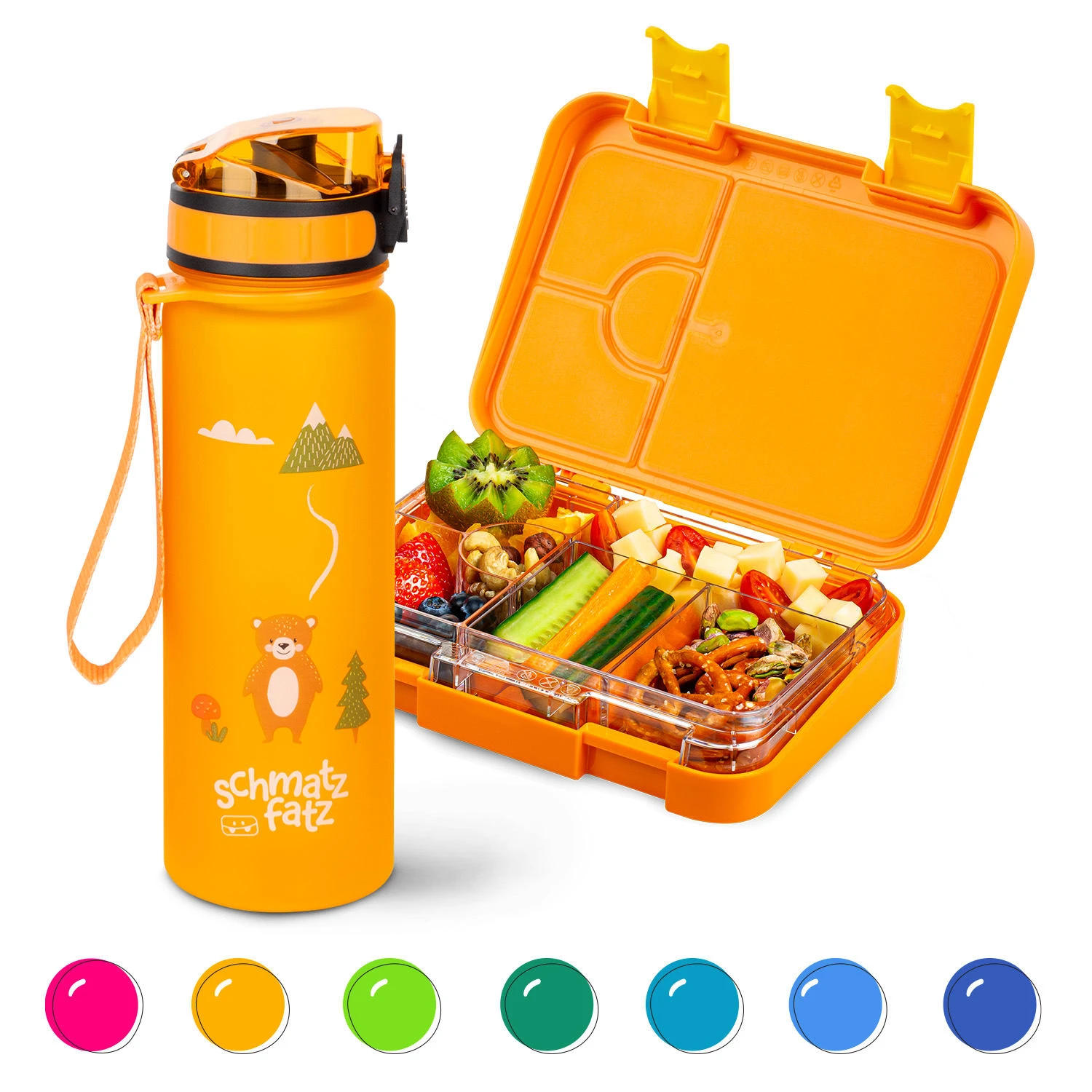 Schmatzfatz Frühstücksset Lunchbox & Trinkflasche Tritan Dicht BPA-frei 1 Schmatzfatz Frühstücksset Lunchbox & Trinkflasche Tritan Dicht BPA-frei